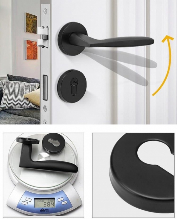Khóa tay gạt cửa gỗ dáng thanh phong cách tối giản 144