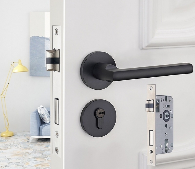 Khóa tay gạt đơn giản phòng ngủ bằng hợp kim nhôm KCSP009