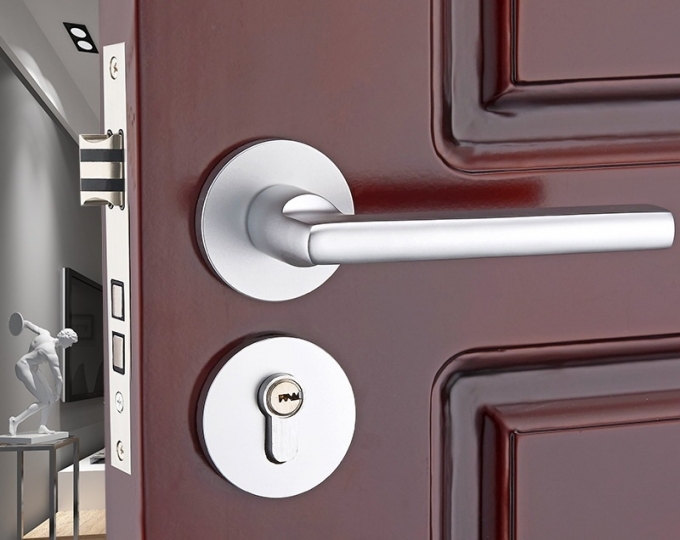 Khóa tay gạt gắn cửa phòng ngủ đơn giản KCSP004