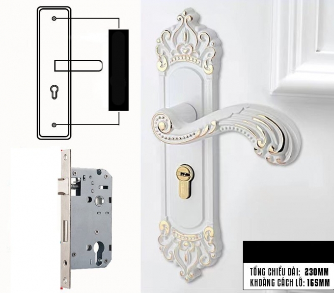 Khóa tay gạt phong cách cổ điển sang trọng liền khối KCSP013