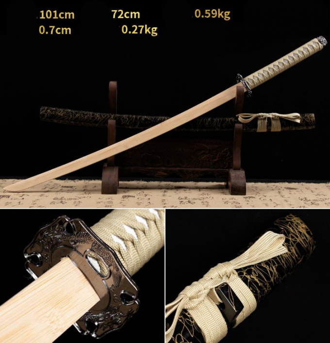 Kiếm gỗ samurai nhật bản có chắn kiếm tsuba kèm bao kiếm đẹp 008