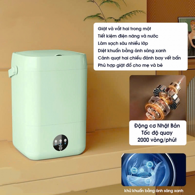 Máy giặt đồ lót Mini khử khuẩn UV dung tích lớn nhỏ gọn siêu tiết kiệm MG002
