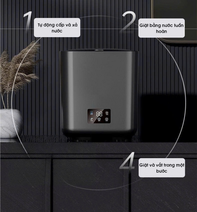 Máy giặt đồ mini hoàn toàn tự động có chế độ sấy khô tiện lợi MG004
