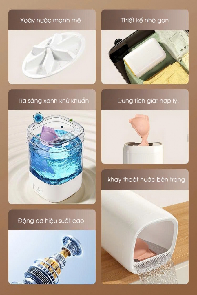 Máy giặt mini di động khử khuẩn thông minh MG001