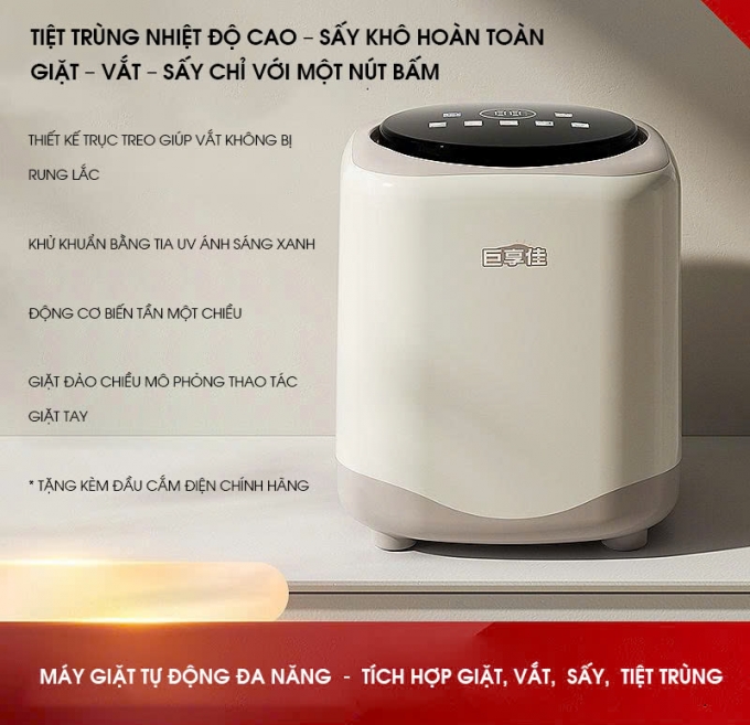 Máy giặt mini thông minh đa chức năng kháng khuẩn bằng ánh sáng xanh MG008