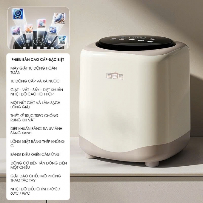 Máy giặt mini thông minh đa chức năng kháng khuẩn bằng ánh sáng xanh MG008