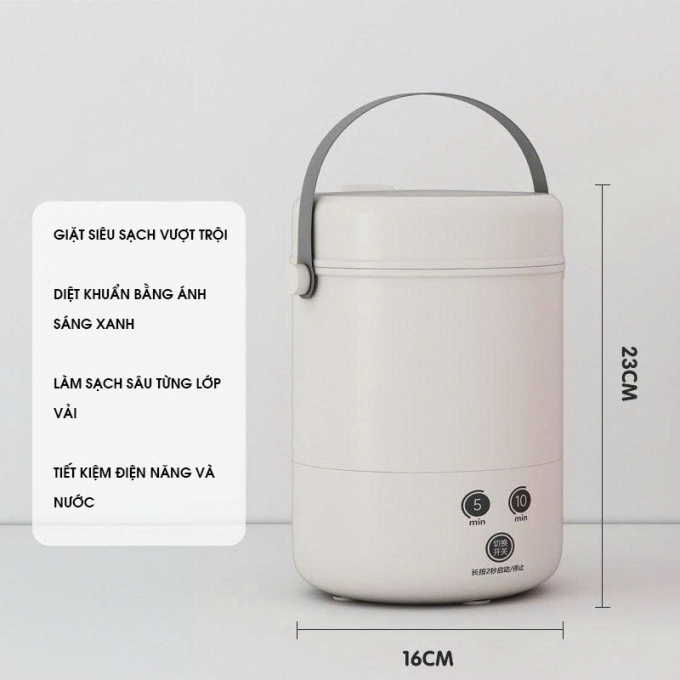 Máy giặt mini xách tay tiệt trùng bằng ánh sáng xanh MG009