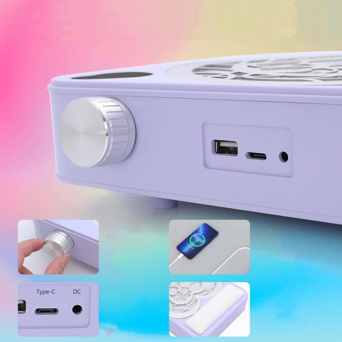 Máy hút bụi nail tích điện tím nhạt có màn hình hiển thị thông số 1264