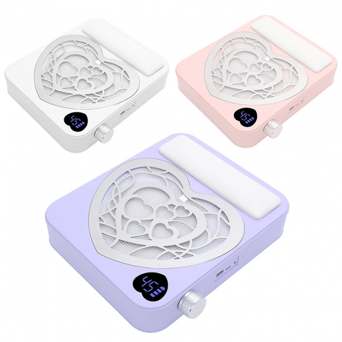 Máy hút bụi nail tích điện tím nhạt có màn hình hiển thị thông số 1264