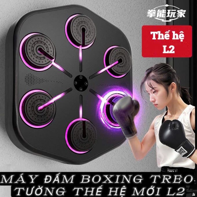 Máy tập boxing treo tường có nhạc thông minh cao cấp L2 008