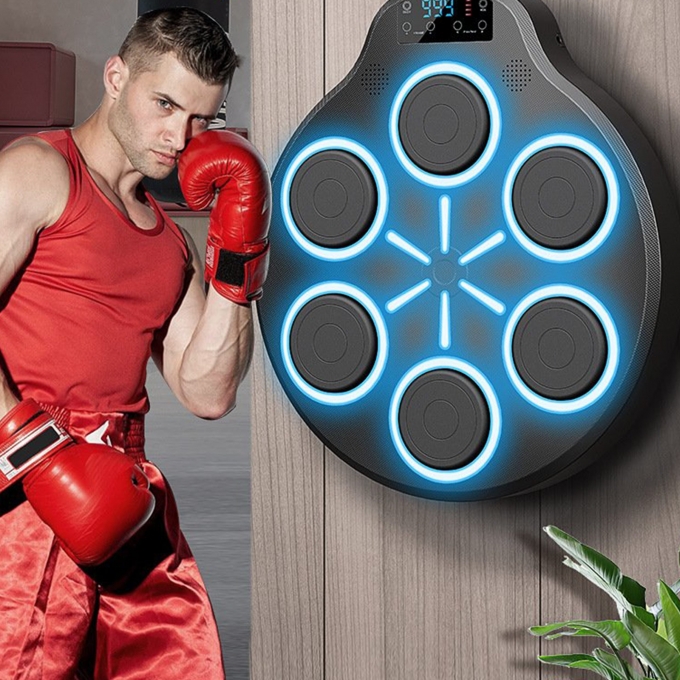 Máy tập boxing treo tường tại nhà có nhạc kèm găng tay 005