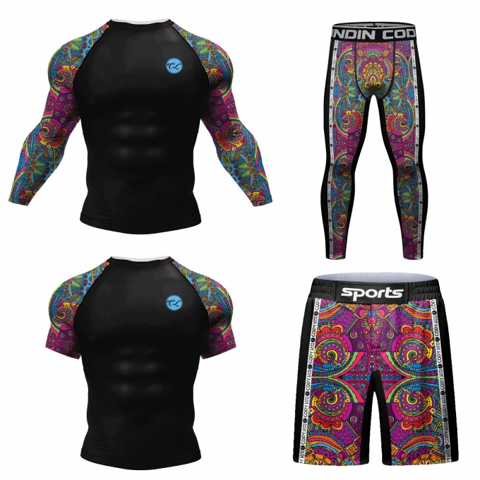 Bộ 4 món quần áo Rashguard BJJ MMA 047