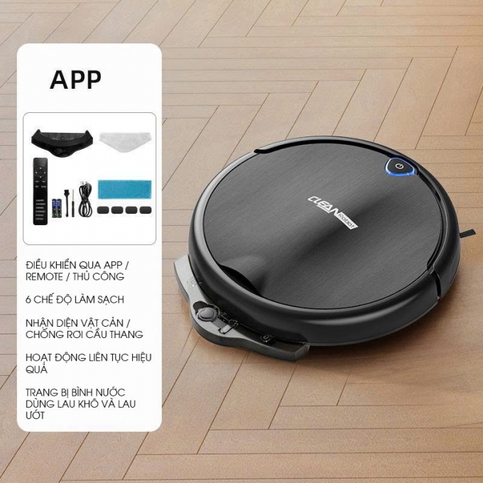 Robot hút bụi lau nhà thông minh cảm nhận được chướng ngại vật RB005