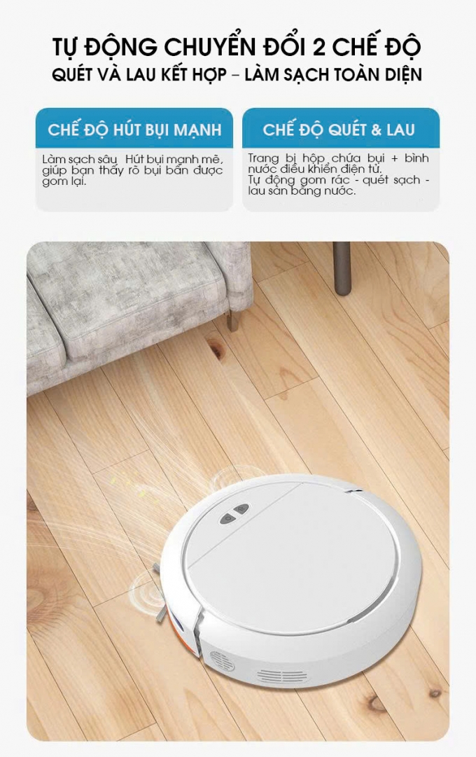 Robot hút bụi thông minh điều khiển giọng nói hẹn giờ RB009