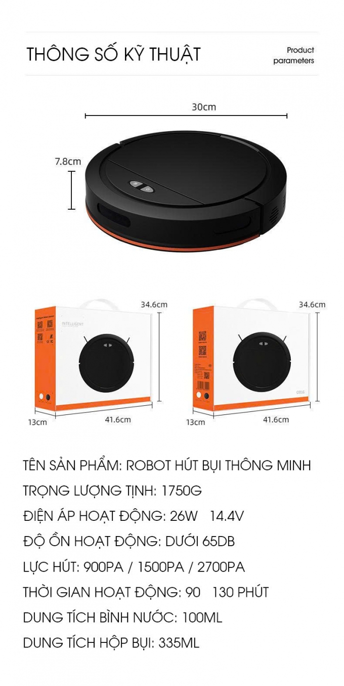 Robot hút bụi thông minh điều khiển giọng nói hẹn giờ RB009