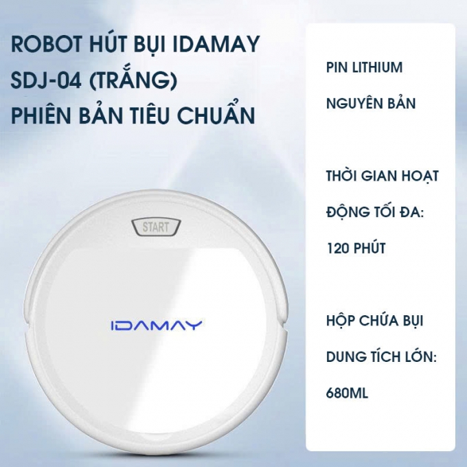 Robot hút bụi tự động có 4 chế độ làm sạch điều khiển từ xa RB014