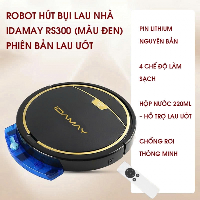 Robot hút bụi tự động có 4 chế độ làm sạch điều khiển từ xa RB014