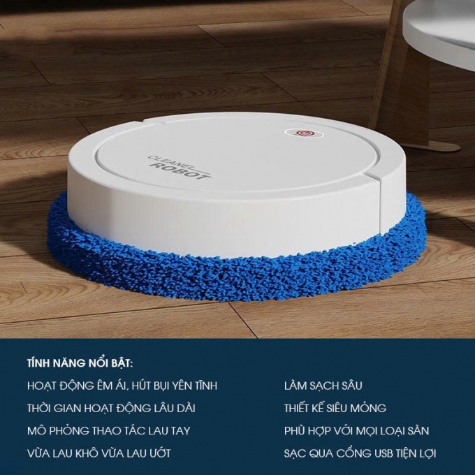 Robot lau nhà tự động mini siêu mỏng siêu êm siêu sạch RB013