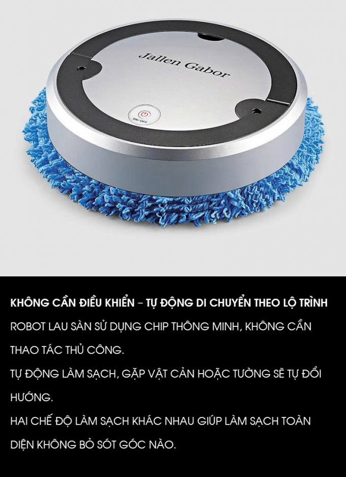 Robot lau sàn tự động con chip thông minh không cần điều khiển RB012