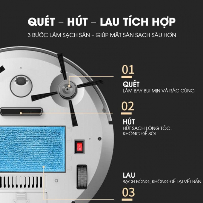 Robot quét nhà thông minh điều khiển từ xa RB002