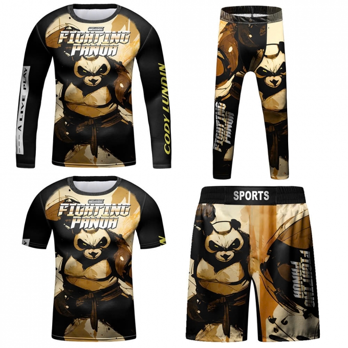 Set bộ 4 món Quần áo Rashguard BJJ MMA hỗ trợ luyện tập 057