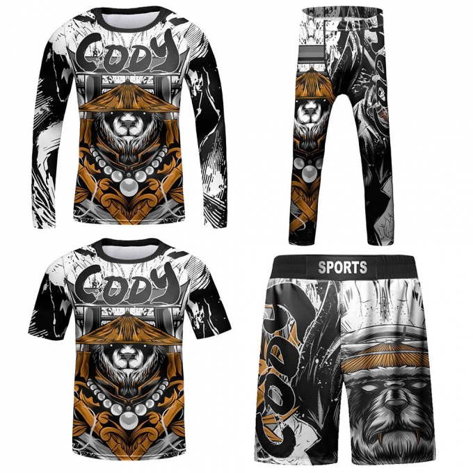 Set bộ 4 món Quần áo Rashguard BJJ MMA hỗ trợ luyện tập 057