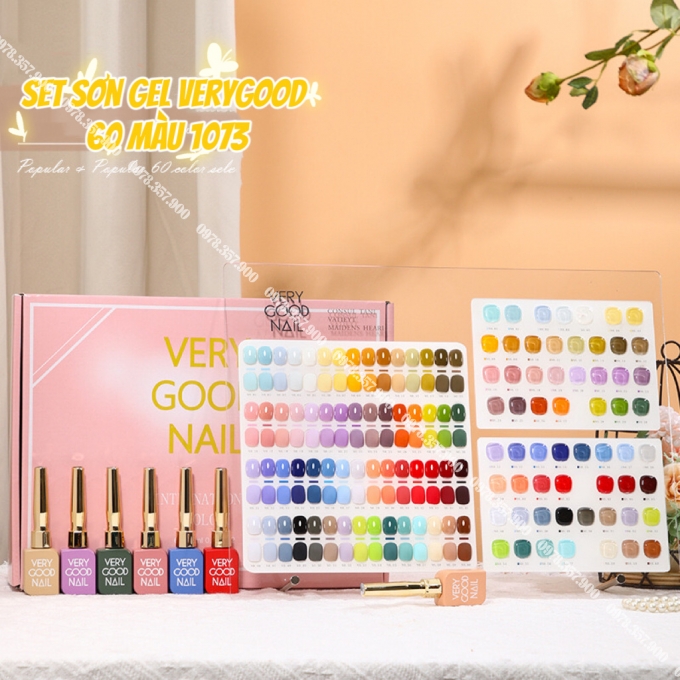 Set sơn gel very good 60 màu nắp vàng 1073