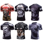 Áo bó tay ngắn tập luyện Rashguard BJJ MMA 048