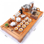 Bộ bàn trà gỗ điện đa năng tách tráng men kt 85x46x6cm 0090