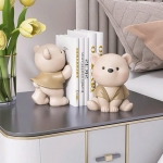 Cặp tượng decor trang trí gấu trắng mặc áo khoác đáng yêu 031
