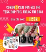 Combo 3 chai sơn gel OPI tặng hộp FOIL trang trí 0881