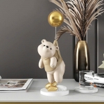 Đồ decor trang trí tượng gấu trắng kèm bóng bay 004