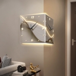 Đồng hồ 2 mặt treo tường phòng khách có đèn led DH363
