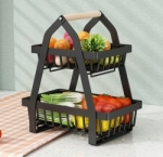 Giỏ đựng trái cây và rau củ để bàn 2 tầng an toàn tiện lợi 077