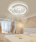 Quạt ốp trần đèn thiết kế tối giản màu trắng cao cấp 166