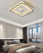 Quạt Trần Đèn Vuông Vầng Sao LED Thông Minh Điều Khiển Từ Xa 175