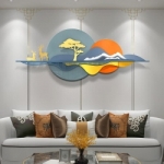 Tranh sắt decor treo tường khu rừng thu nhỏ trang trí phòng khách 075