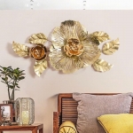 Tranh sắt họa tiết hoa vàng decor phòng khách độc đáo 017