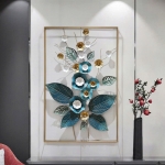 Tranh sắt kim loại hoa lá treo tường phòng khách 021