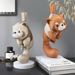 Tượng decor trang trí gấu mèo đáng yêu 013