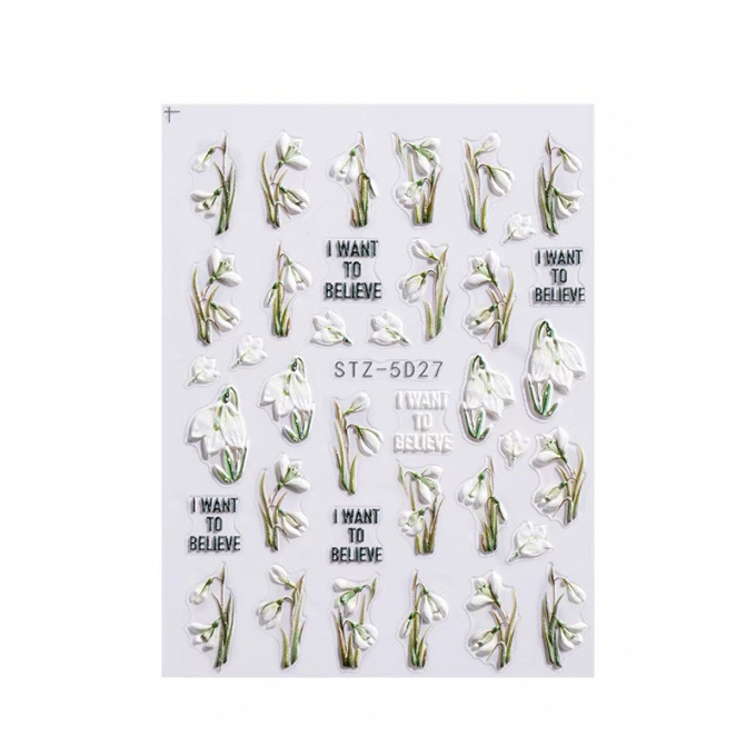 Sticker hoa nổi 5D trang trí móng nail 1128