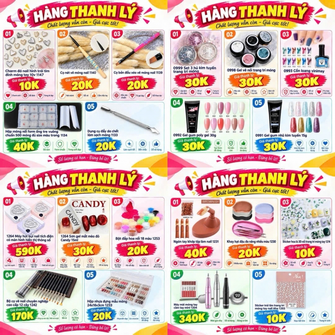 Thanh Lý Đồ Nail Giá Vốn Tại TPHCM – Cơ Hội Mua Dụng Cụ Nail Sỉ Lẻ Giá Tốt