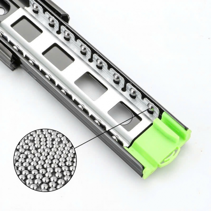 Thanh ray bi trượt ngăn kéo hộc tủ có giảm chấn cao cấp 001