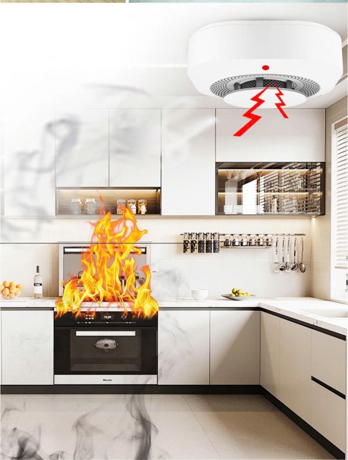 Thiết bị báo khói mini thông minh gắn trần kích thước nhỏ TBBC004