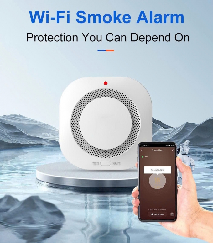 Thiết bị báo khói mini thông minh gắn trần kích thước nhỏ TBBC004
