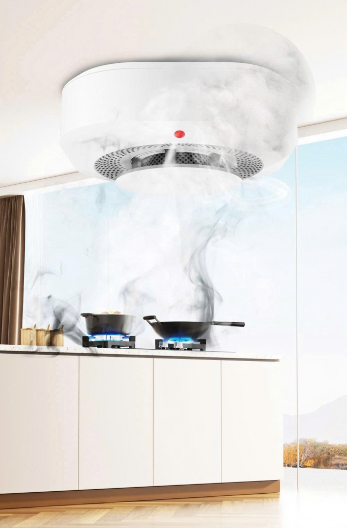 Thiết bị báo khói mini thông minh gắn trần kích thước nhỏ TBBC004