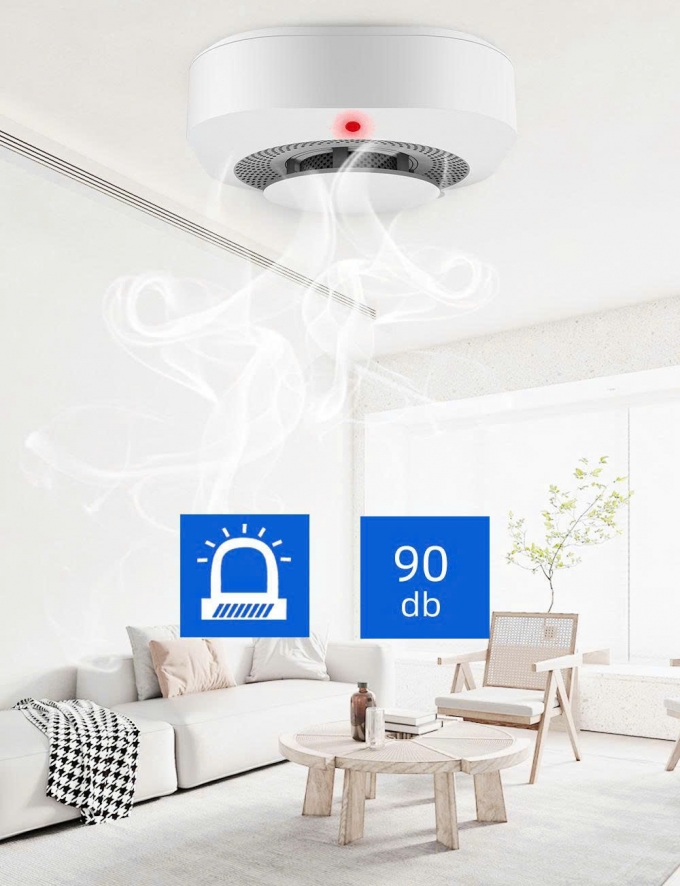 Thiết bị báo khói mini thông minh gắn trần kích thước nhỏ TBBC004