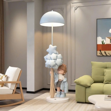 Đèn sàn cậu bé hoạt hình decor trang trí kết hợp bluetooth giọng nói thông minh 019
