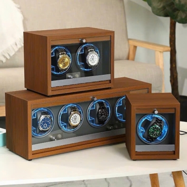 Hộp Xoay Đồng Hồ Cơ Có Đèn LED – Phụ Kiện Bảo Quản Đồng Hồ...