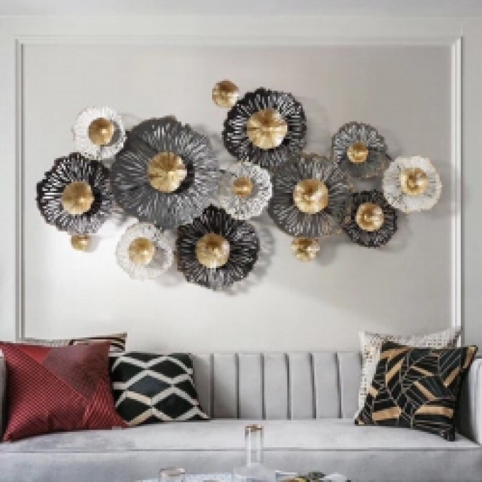 Tranh sắt mỹ thuật hoa decor phòng khách đẹp 029